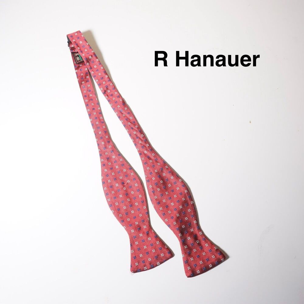 R Hanauer Bow Tie Red Dotted Pattern